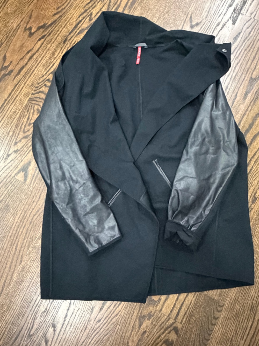SPANX Blazer with Leather Sleeves
